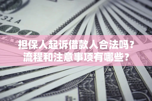 武汉担保人起诉借款人合法吗？流程和注意事项有哪些？