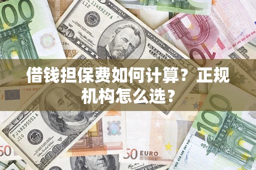 武汉借钱担保费如何计算？正规机构怎么选？