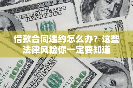 武汉借款合同违约怎么办？这些法律风险你一定要知道