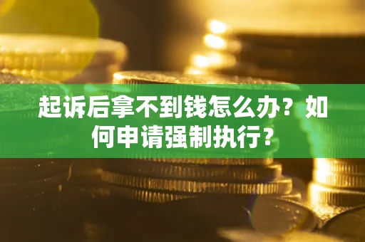 武汉起诉后拿不到钱怎么办？如何申请强制执行？