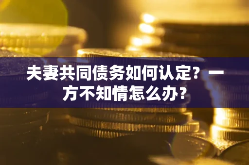 武汉夫妻共同债务如何认定？一方不知情怎么办？