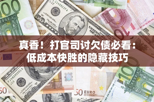 武汉真香！打官司讨欠债必看：低成本快胜的隐藏技巧