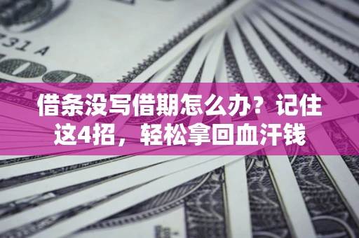 武汉借条没写借期怎么办？记住这4招，轻松拿回血汗钱