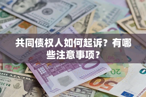武汉共同债权人如何起诉？有哪些注意事项？